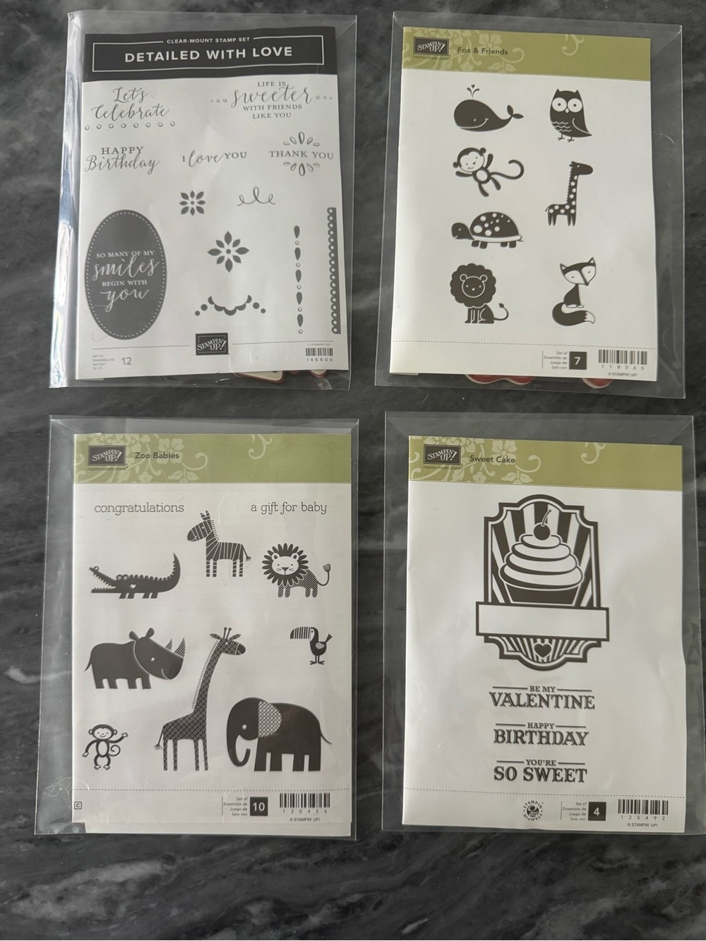 Bundle of Stampin' Up! Stamp Sets - Animal & Celebration Designs. EXCELLENT cond